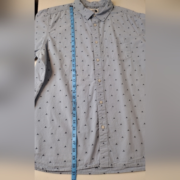The North Face Blue Patterned Short Sleeve Button Down Shirt Sz XXL - Picture 13 of 13